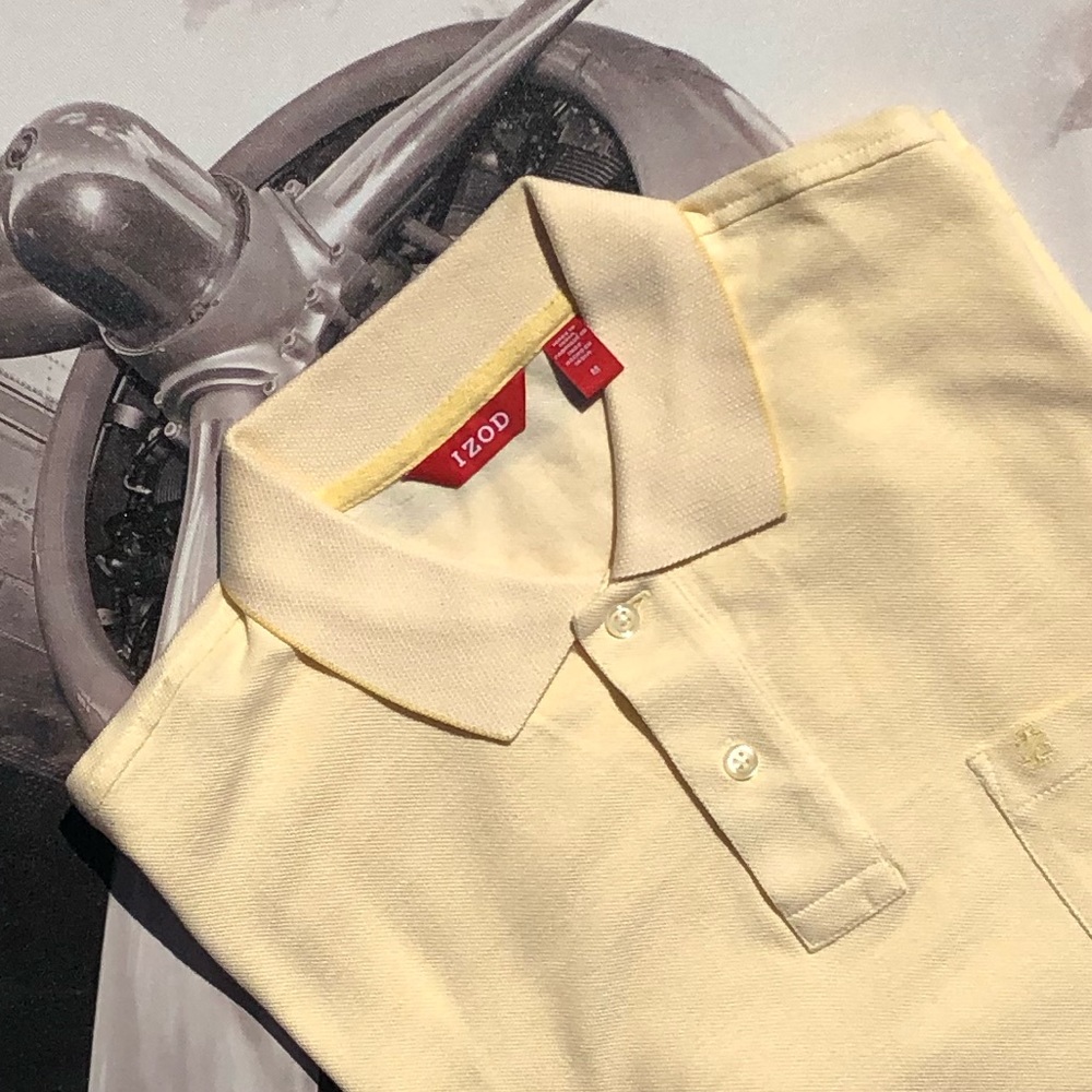 IZOD Yellow Short Sleeve Polo NWT - Picture 3 of 7